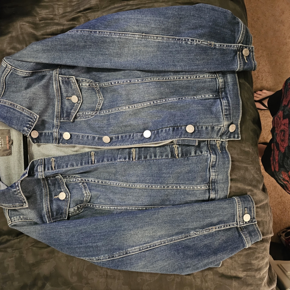 Torrid Blue Denim Trucker Jacket with Pointed Collar